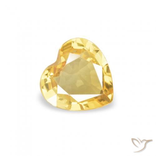 0.35ct Натуральный Золотисто-оранжевый Сапфир, Сердце, VVS-VS