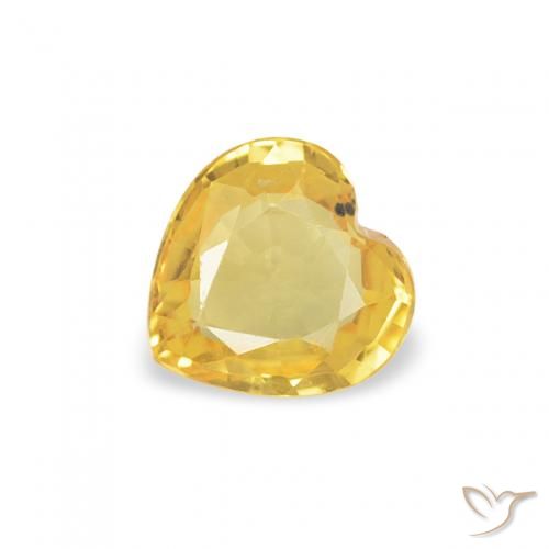 0.38ct Натуральный Средний золотой Сапфир, Сердце, Чистота VS