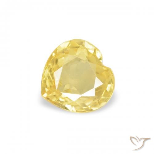 0.38ct Натуральный Тосканский желтый Сапфир, Сердце, Чистота VS