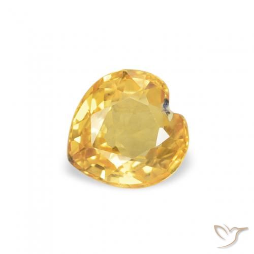 0.44ct Натуральный Среднее золото Сапфир, Сердце, Чистота VS