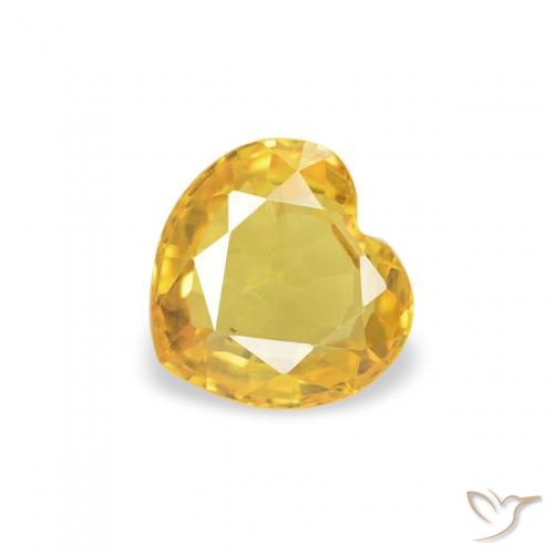 0.44ct Натуральный Золотисто-оранжевый Сапфир, Сердце, Чистота VS
