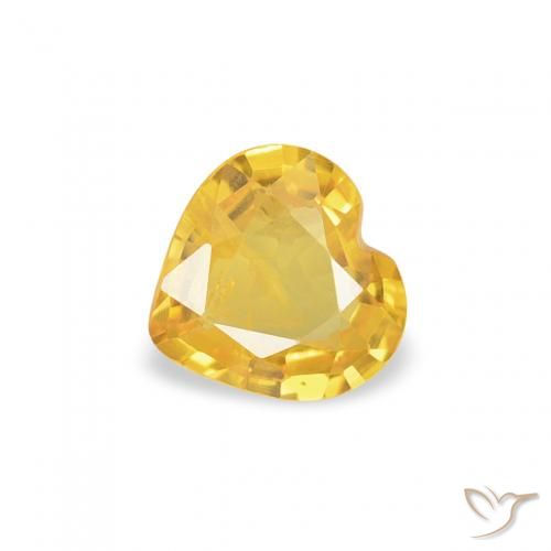 0.33ct Натуральный Средний золотой Сапфир, Сердце, Чистота VS