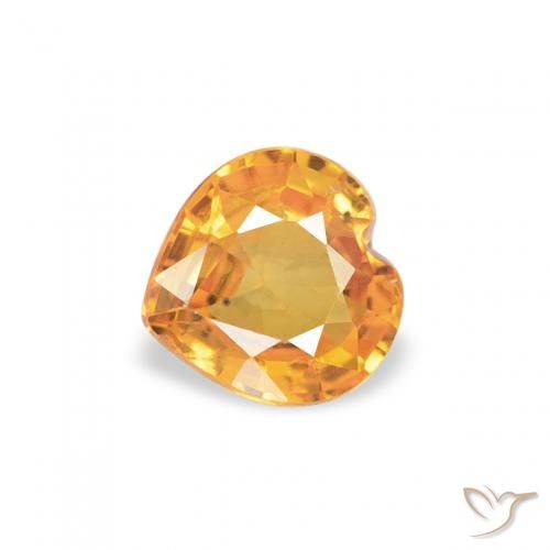 0.39ct Натуральный Абрикос Апельсин Сапфир, Сердце, Чистота VS