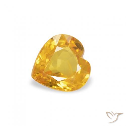 0.36ct Натуральный Средний золотой Сапфир, Сердце, Чистота VS