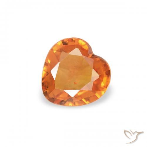 0.29ct Натуральный Красновато-оранжевый Сапфир, Сердце, Чистота VS