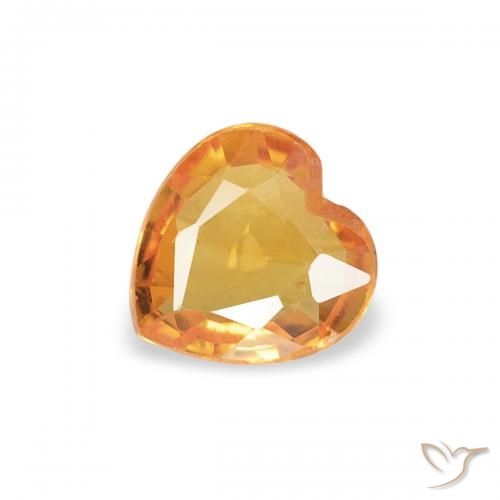 0.36ct Натуральный Средний апельсин Сапфир, Сердце, Чистота VS