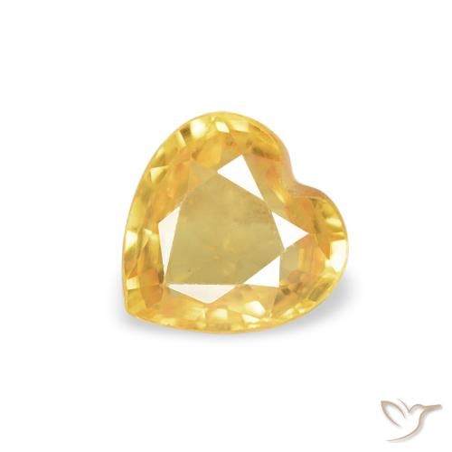 0.39ct Натуральный Средний золотой Сапфир, Сердце, VVS-VS