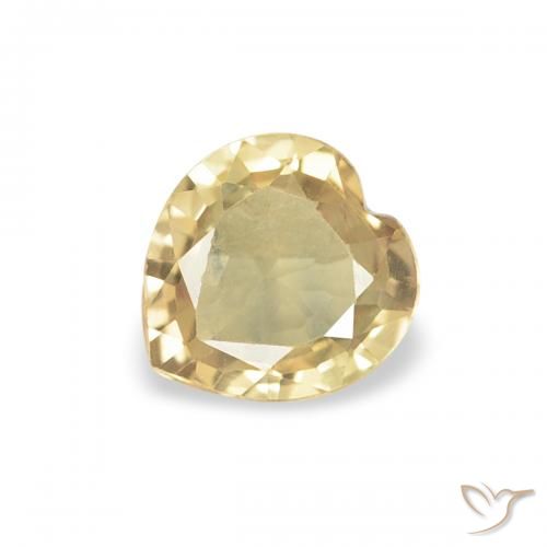 0.37ct Натуральный Золотой Сапфир, Сердце, VVS-VS