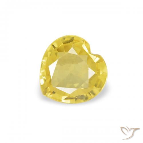 0.32ct Натуральный Средний желтый Сапфир, Сердце, VVS-VS