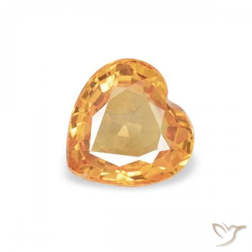 0.45ct Натуральный Средний апельсин Сапфир, Сердце, VVS-VS