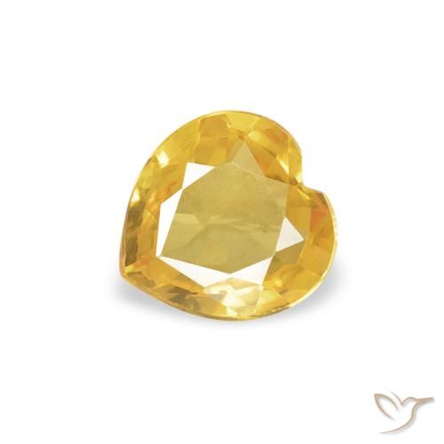 0.33ct Натуральный Золотой Сапфир, Сердце, VVS-VS