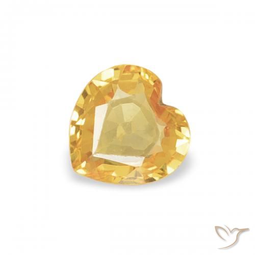 0.33ct Натуральный Темно-золотой апельсин Сапфир, Сердце, VVS-VS