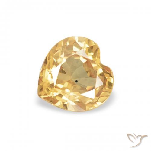 0.45ct Натуральный Золотой Сапфир, Сердце, VVS-VS