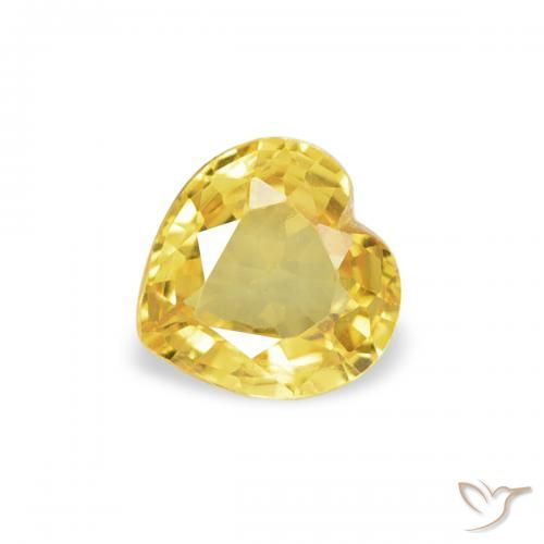 0.35ct Натуральный Золотой Сапфир, Сердце, VVS-VS