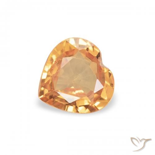 0.37ct Натуральный Средний апельсин Сапфир, Сердце, VVS-VS