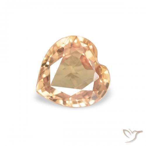 0.39ct Натуральный Сидр Апельсин Сапфир, Сердце, VVS-VS