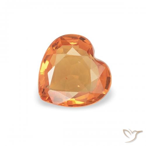 0.36ct Натуральный Красновато-оранжевый Сапфир, Сердце, VVS-VS