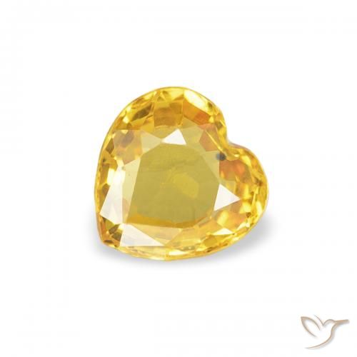 0.36ct Натуральный Золотисто-оранжевый Сапфир, Сердце, VVS-VS
