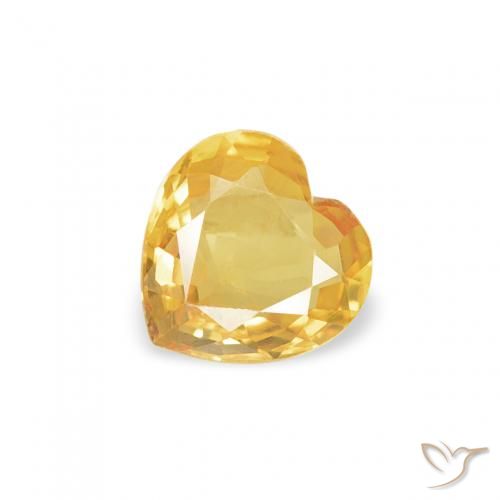 0.35ct Натуральный Золотой Сапфир, Сердце, VVS-VS