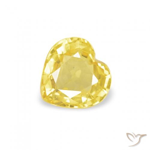 0.42ct Натуральный Средний желтый Сапфир, Сердце, VVS-VS