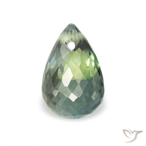 0.84ct Натуральный Сине-зеленый Сапфир, Бриолет, Чистота VS