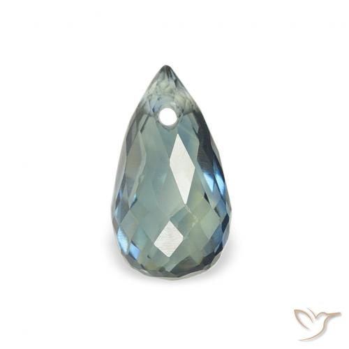 0.58ct Натуральный Сине-зеленый Сапфир, Бриолет, Чистота VS