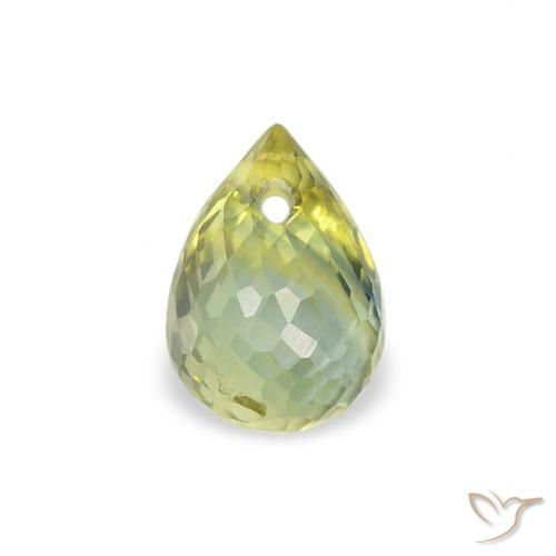 0.68ct Натуральный Желтовато-зеленый Сапфир, Бриолет, Чистота VS
