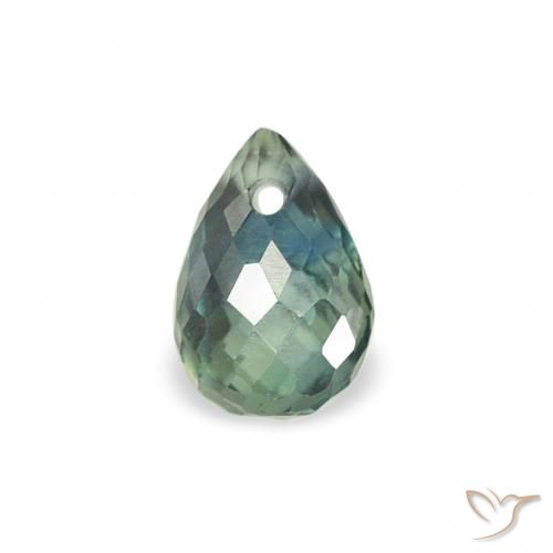 0.49ct Натуральный Средний сине-зеленый Сапфир, Бриолет, Чистота VS