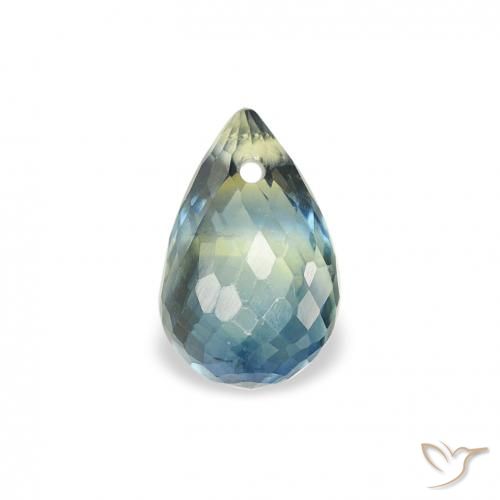 0.85ct Натуральный Сине-зеленый Сапфир, Бриолет, Чистота VS