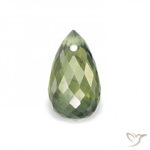 0.91ct Натуральный Армейский Зеленый Сапфир, Бриолет, Чистота VS