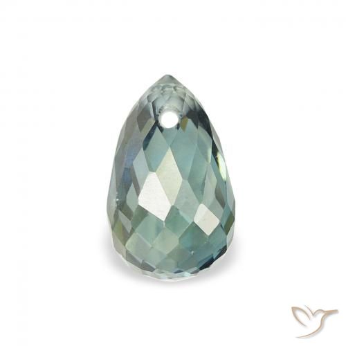 0.90ct Натуральный Средний сине-зеленый Сапфир, Бриолет, Чистота VS