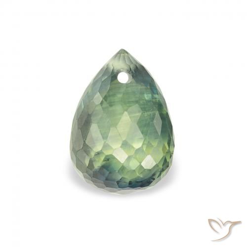 1.13ct Натуральный Светло-зеленый шалфей Сапфир, Бриолет, Чистота VS