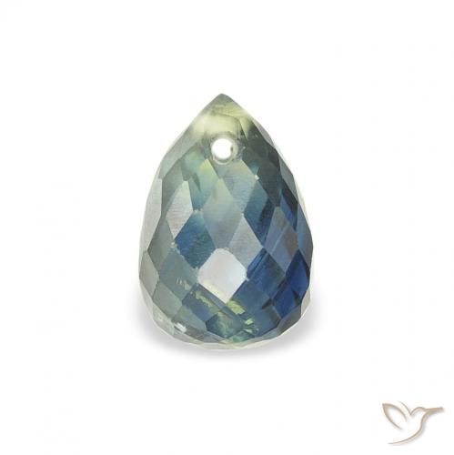 1.00ct Натуральный Сине-зеленый Сапфир, Бриолет, Чистота VS
