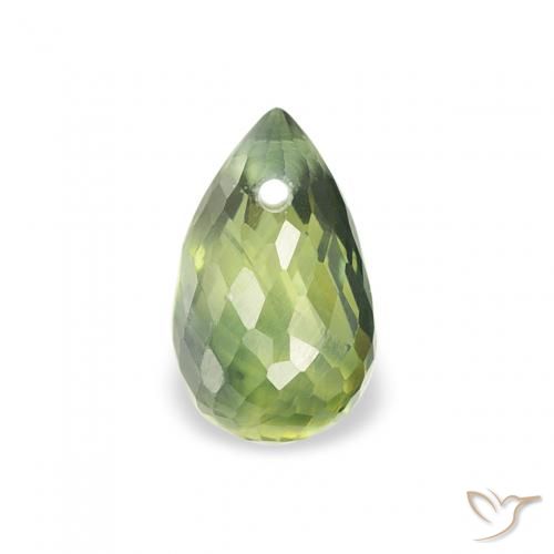 0.58ct Натуральный Теплый зеленый Сапфир, Бриолет, Чистота VS