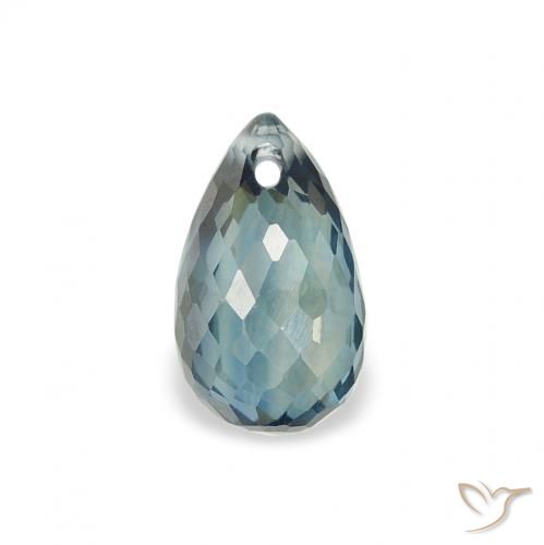 0.85ct Натуральный Светло-сине-зеленый Сапфир, Бриолет, Чистота VS