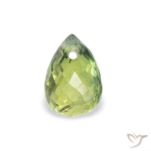 0.59ct Натуральный Оливковый Зеленый Сапфир, Бриолет, Чистота VS