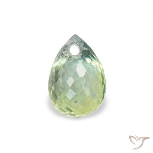 0.91ct Натуральный Светло-зеленый Сапфир, Бриолет, Чистота VS
