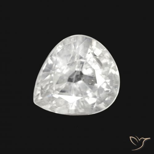 2.63ct Натуральный Белый Сапфир, Форма груши, Чистота VS