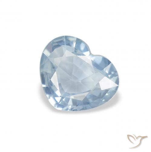 1.03ct Натуральный Светло-голубой Сапфир, Сердце, Чистота VS