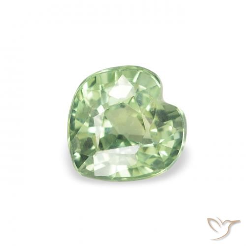 0.69ct Натуральный Светлый лесной зеленый Сапфир, Сердце, Чистота VS