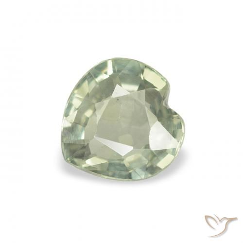 0.61ct Натуральный Светло-зеленый Сапфир, Сердце, Чистота VS