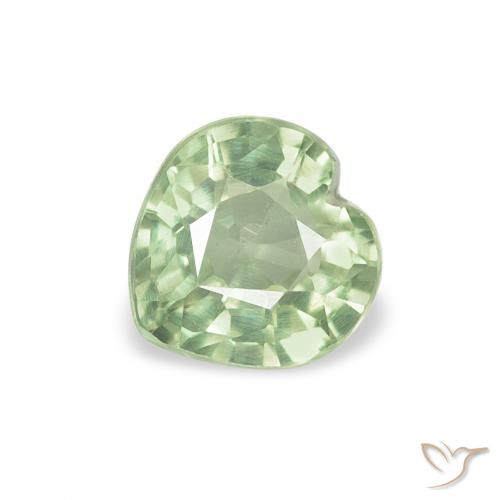 0.71ct Натуральный Светло-зеленый Сапфир, Сердце, VVS-VS