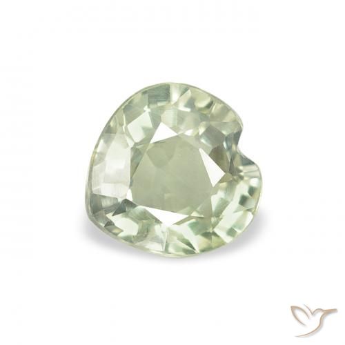 0.65ct Натуральный Светло-зеленый Сапфир, Сердце, VVS-VS