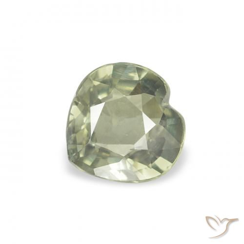 0.55ct Натуральный Серовато-зеленый Сапфир, Сердце, VVS-VS