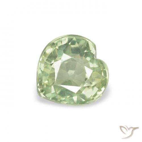 0.76ct Натуральный Очень светлый шалфейный зеленый Сапфир, Сердце, VVS-VS