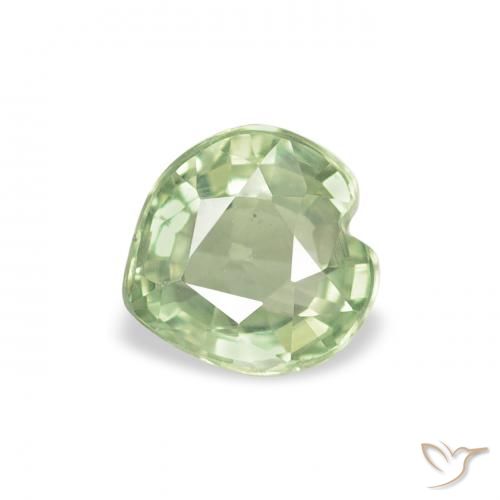 0.65ct Натуральный Очень светлый шалфейный зеленый Сапфир, Сердце, VVS-VS