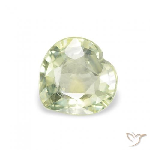 0.65ct Натуральный Оливковый Зеленый Сапфир, Сердце, Чистота VS