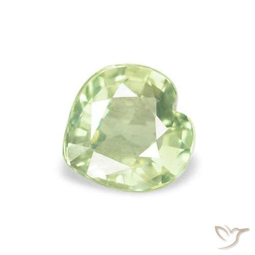 0.64ct Натуральный Светло-зеленый Сапфир, Сердце, Чистота VS