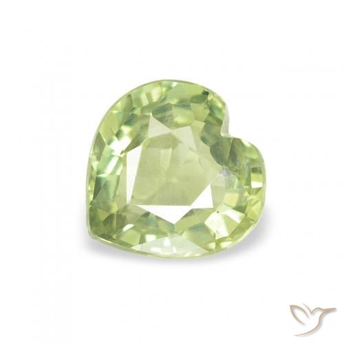 0.69ct Натуральный Светло-зеленый Сапфир, Сердце, Чистота VS