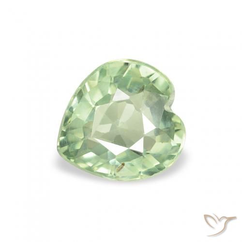 0.67ct Натуральный Светло-зеленый шалфей Сапфир, Сердце, Чистота VS